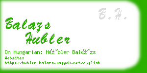 balazs hubler business card